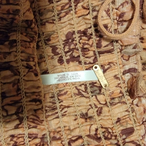 Free People Smock It To Me Dress Apricot Rust Size Small - Picture 13 of 13